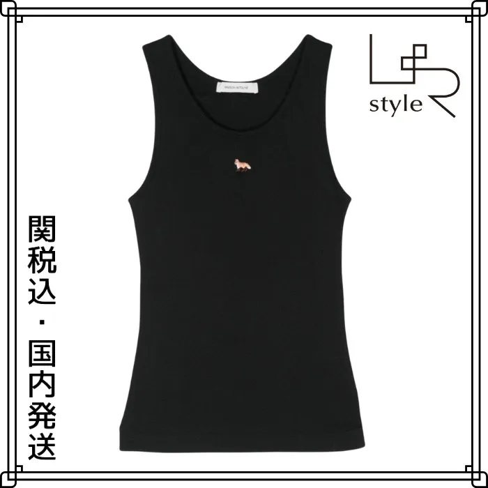 MAISON KITSUNE  |Plain Cotton Logo Tanks & Camisoles