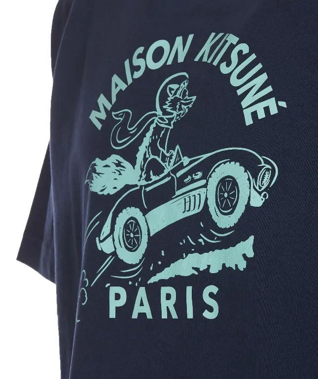 MAISON KITSUNE  |Street Style Plain Cotton Short Sleeves Logo Designers