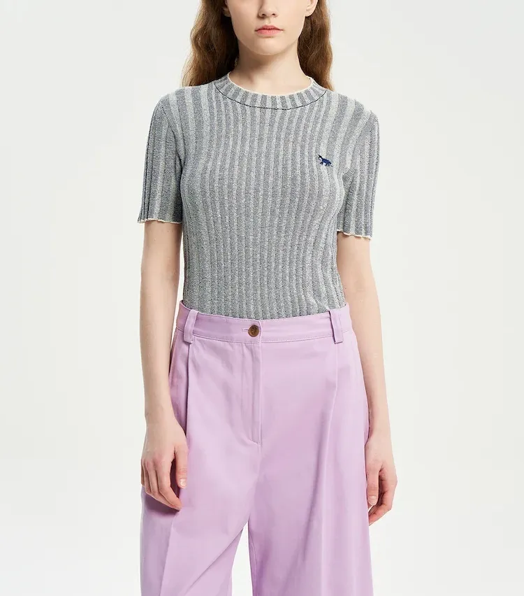 MAISON KITSUNE  |Street Style Plain Cotton Short Sleeves Logo