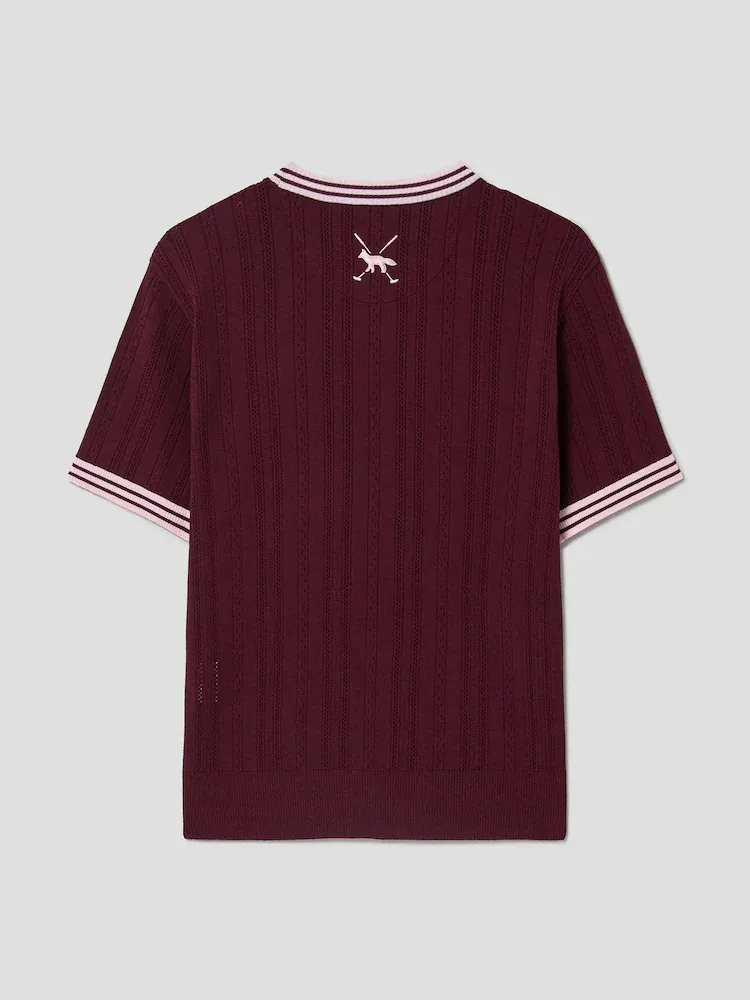 MAISON KITSUNE  |Street Style Plain Short Sleeves Logo V-neck & Crew neck