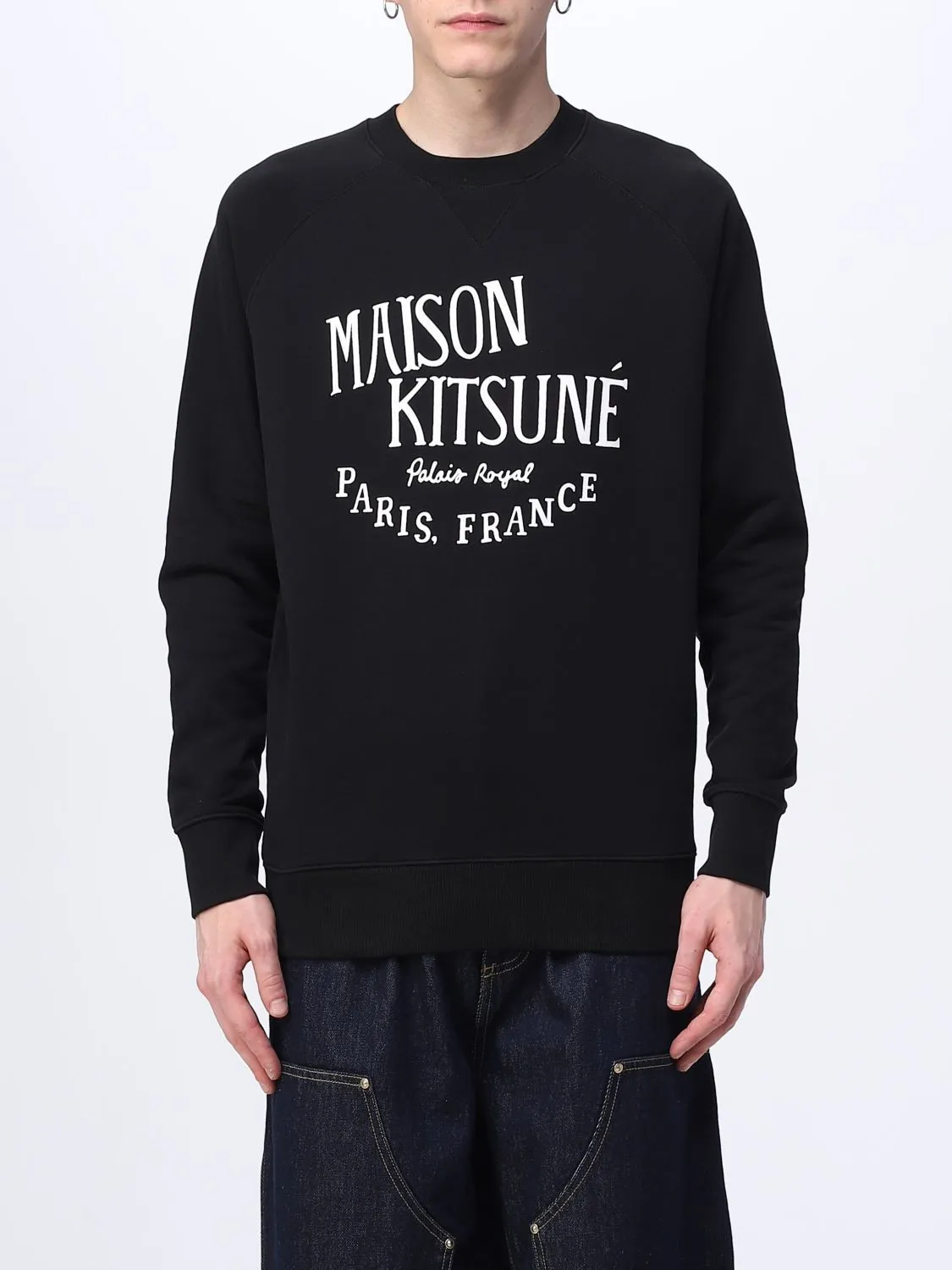 MAISON KITSUNE  |Unisex Street Style Plain Cotton Logo Designers Sweatshirts