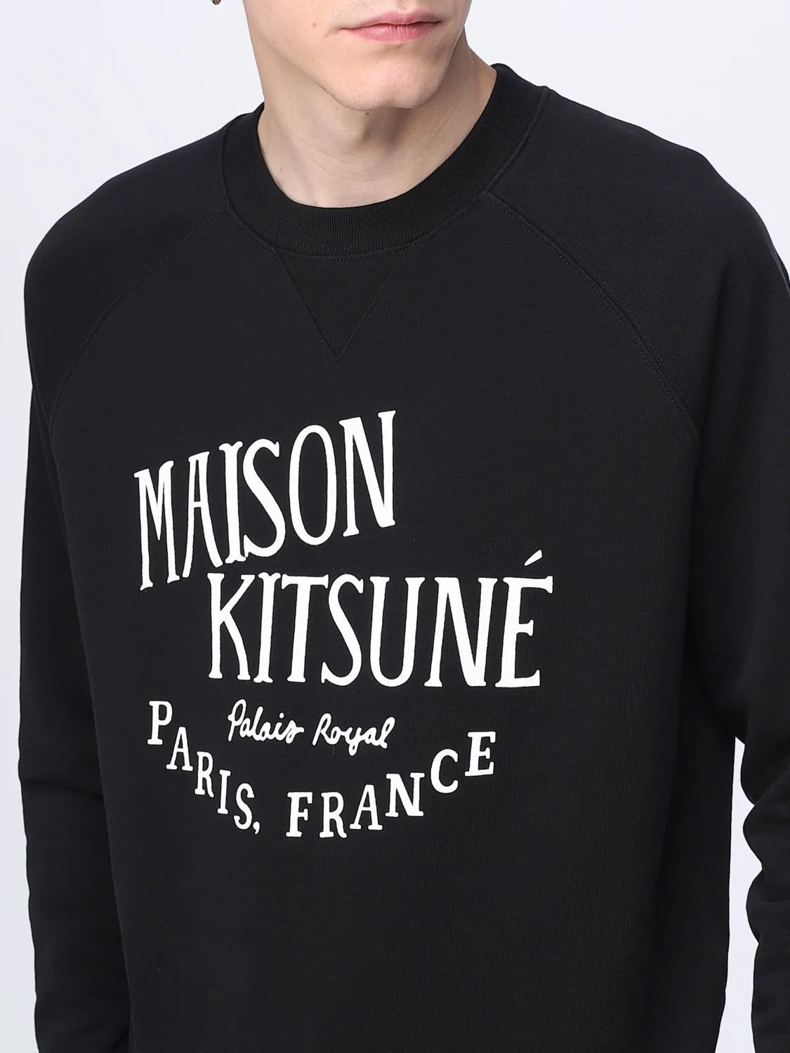 MAISON KITSUNE  |Unisex Street Style Plain Cotton Logo Designers Sweatshirts