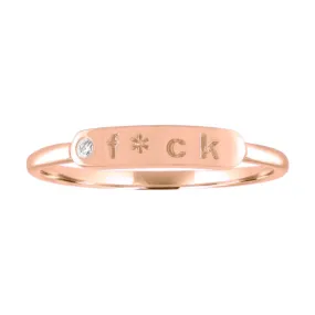 My Story 14k Gold F*ck Skinny Signet Ring