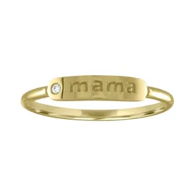 My Story 14k Gold Mama Skinny Signet Ring