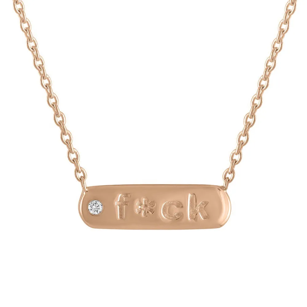 My Story Petunia F*ck Bar Diamond Necklace