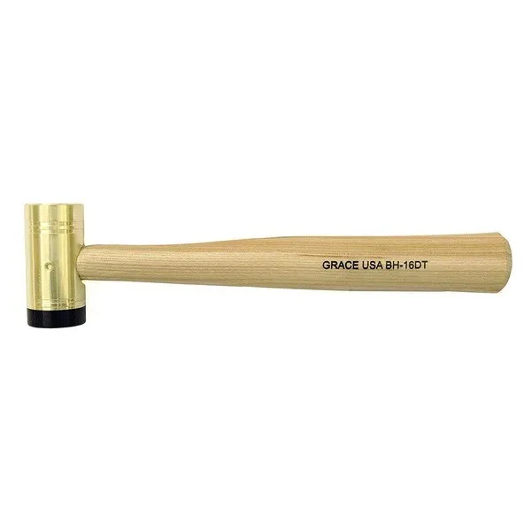 New Grace USA 16 Ounce Derin Tipped Brass Hammer GRBH16DT Made in USA