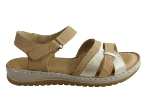 Orizonte Strive Womens European Leather Comfortable Cushioned Sandals