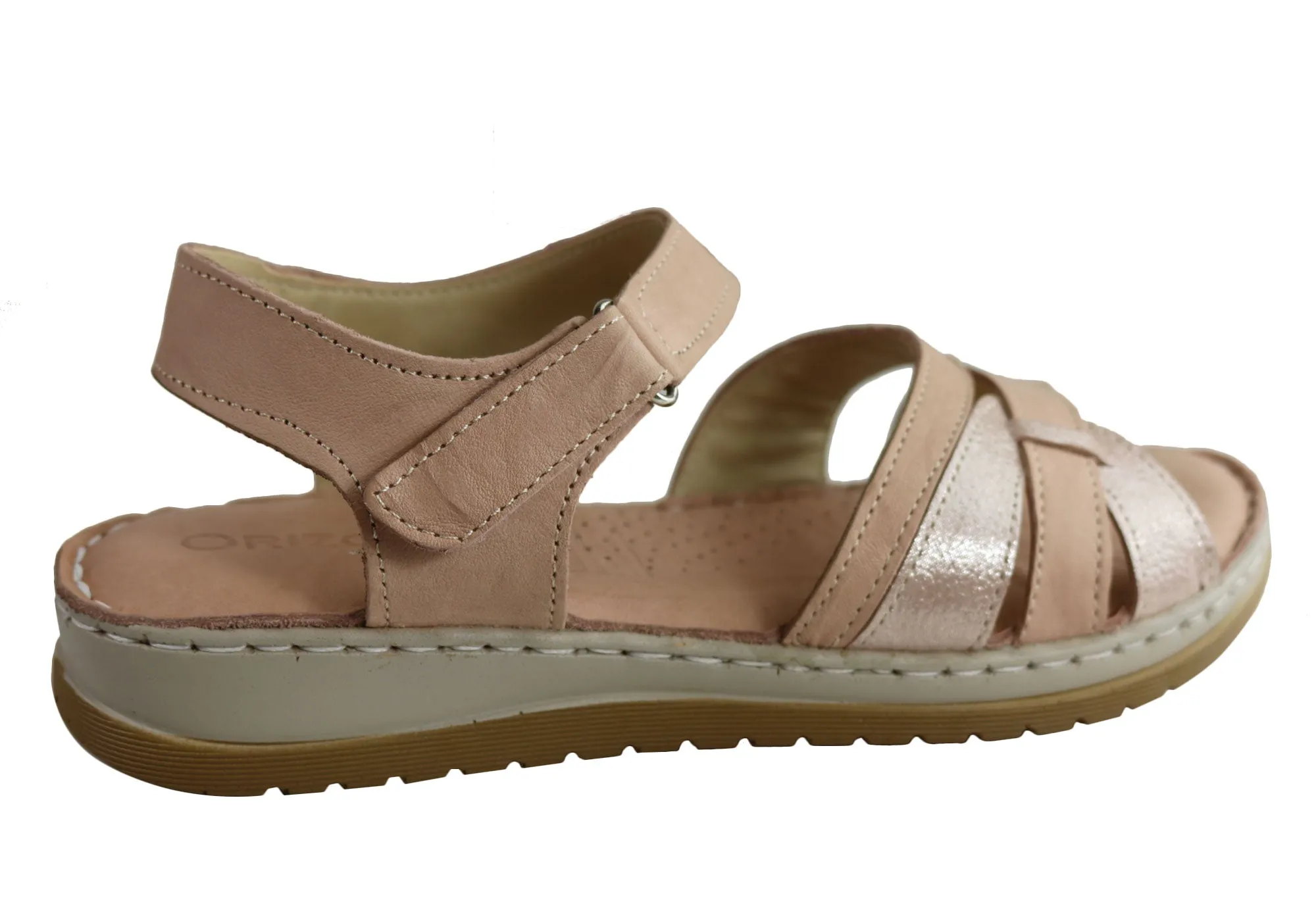 Orizonte Strive Womens European Leather Comfortable Cushioned Sandals