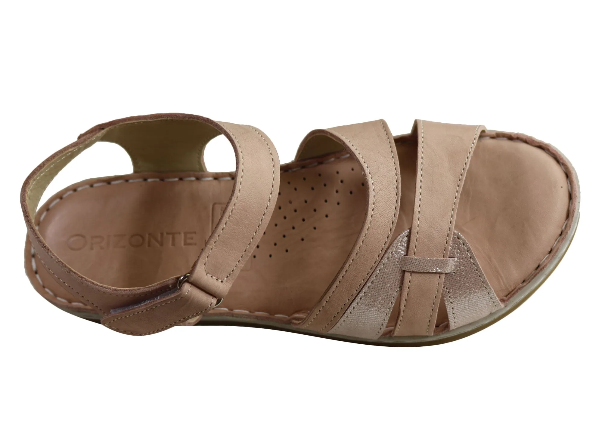 Orizonte Strive Womens European Leather Comfortable Cushioned Sandals