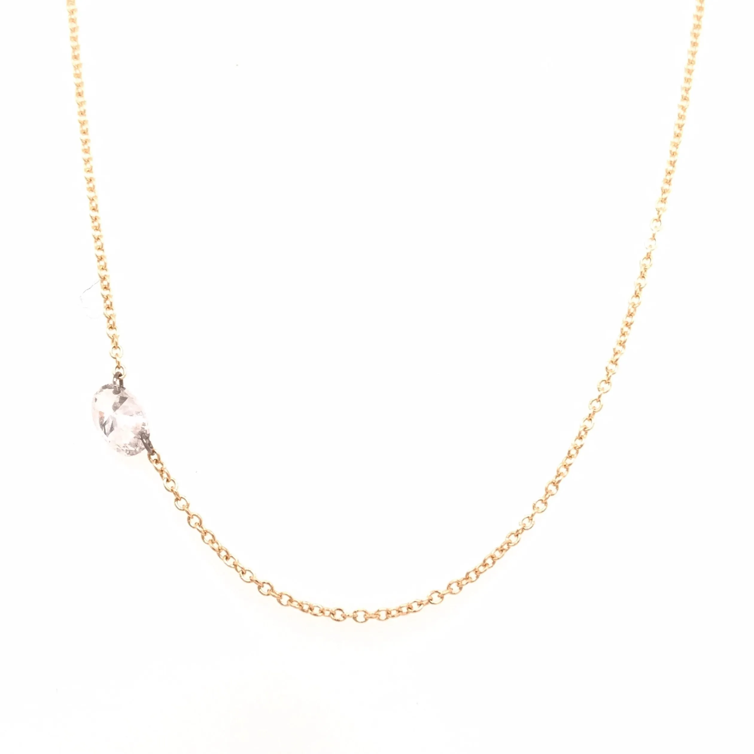 Oval Diamond Floating Necklace