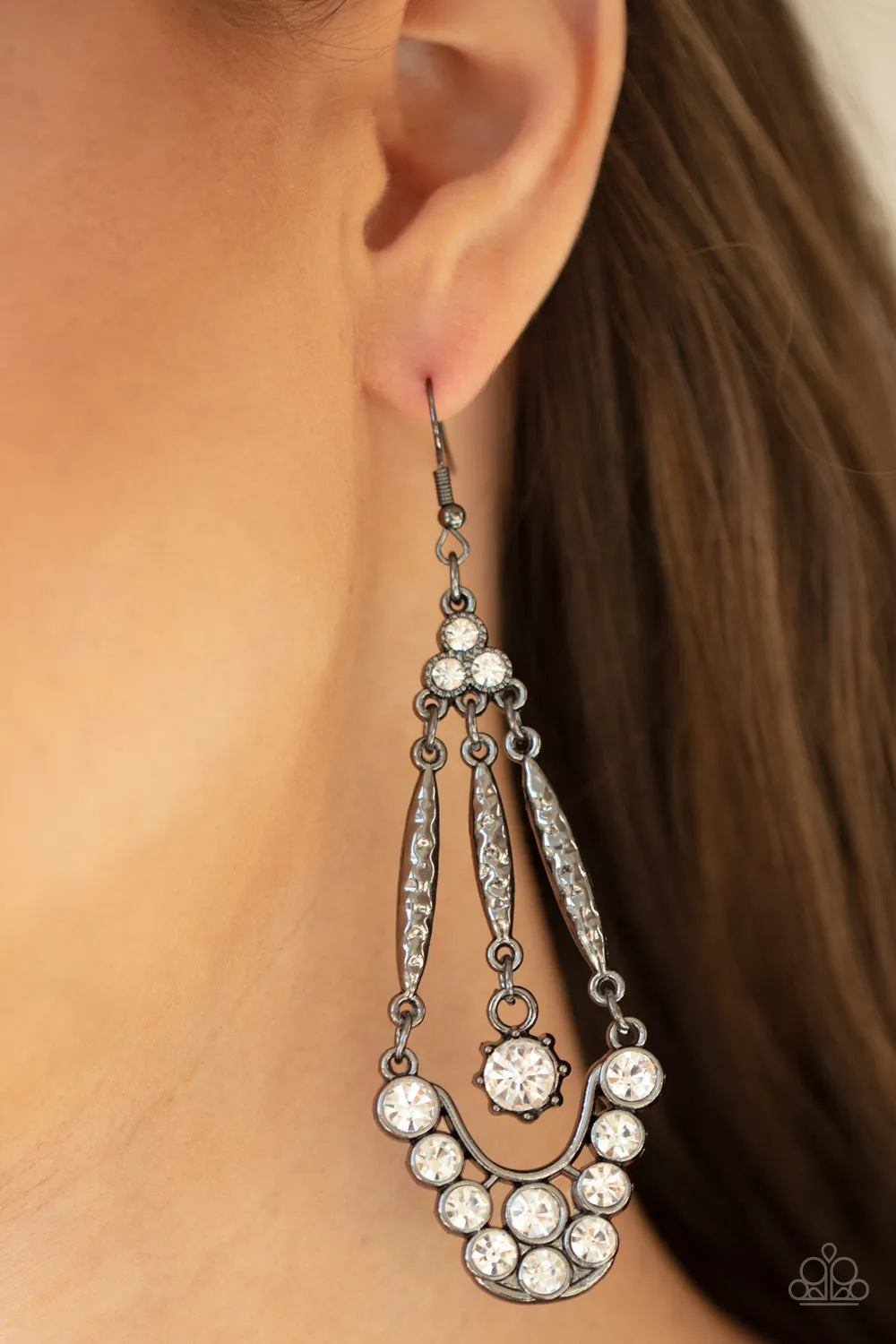 Paparazzi Accessories - High-Ranking Radiance - Black Earrings