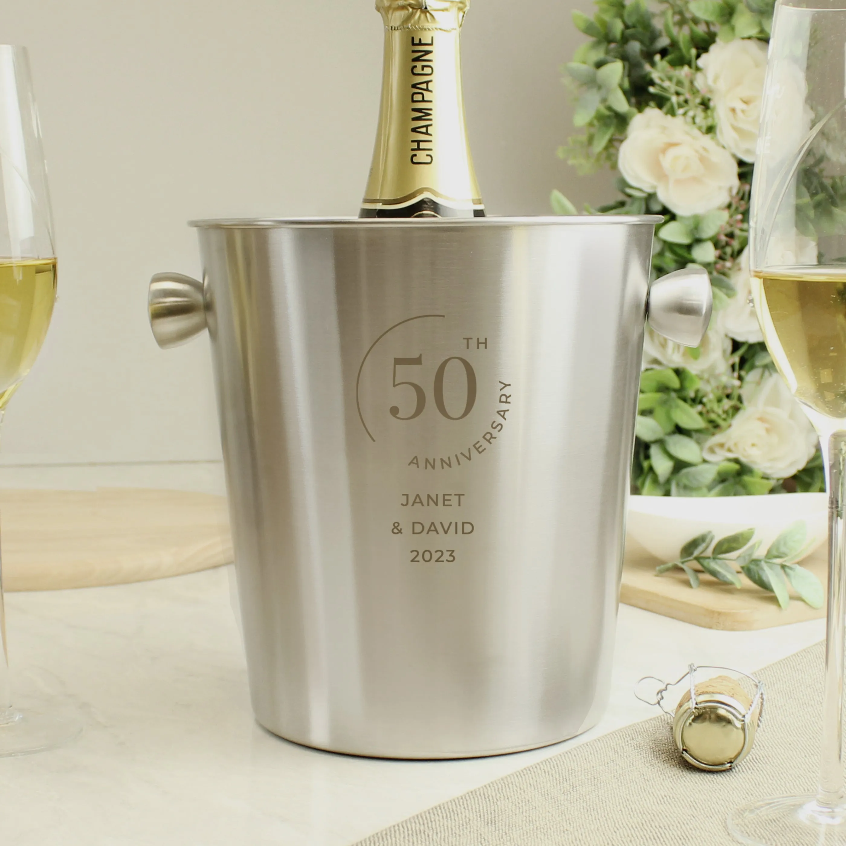 Personalised Date Stainless Steel Ice Bucket