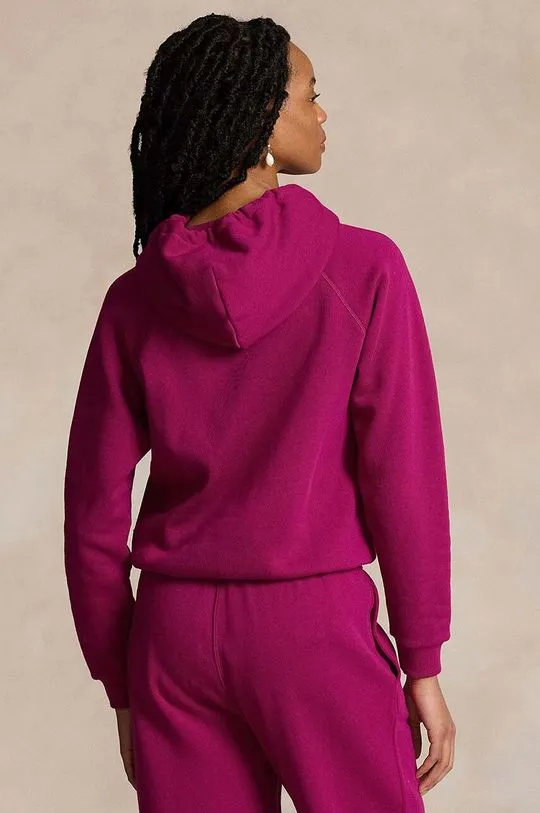 Polo Ralph Lauren sweatshirt women's pink color hooded smooth