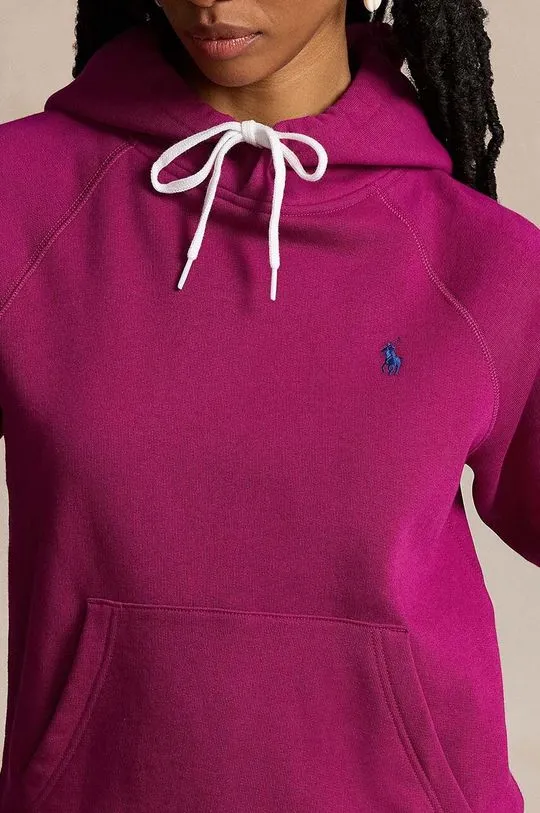 Polo Ralph Lauren sweatshirt women's pink color hooded smooth