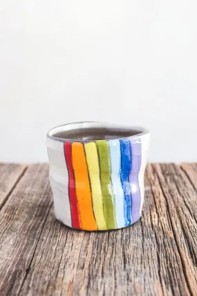 Rainbow Half Cup Hand Painted Ceramic