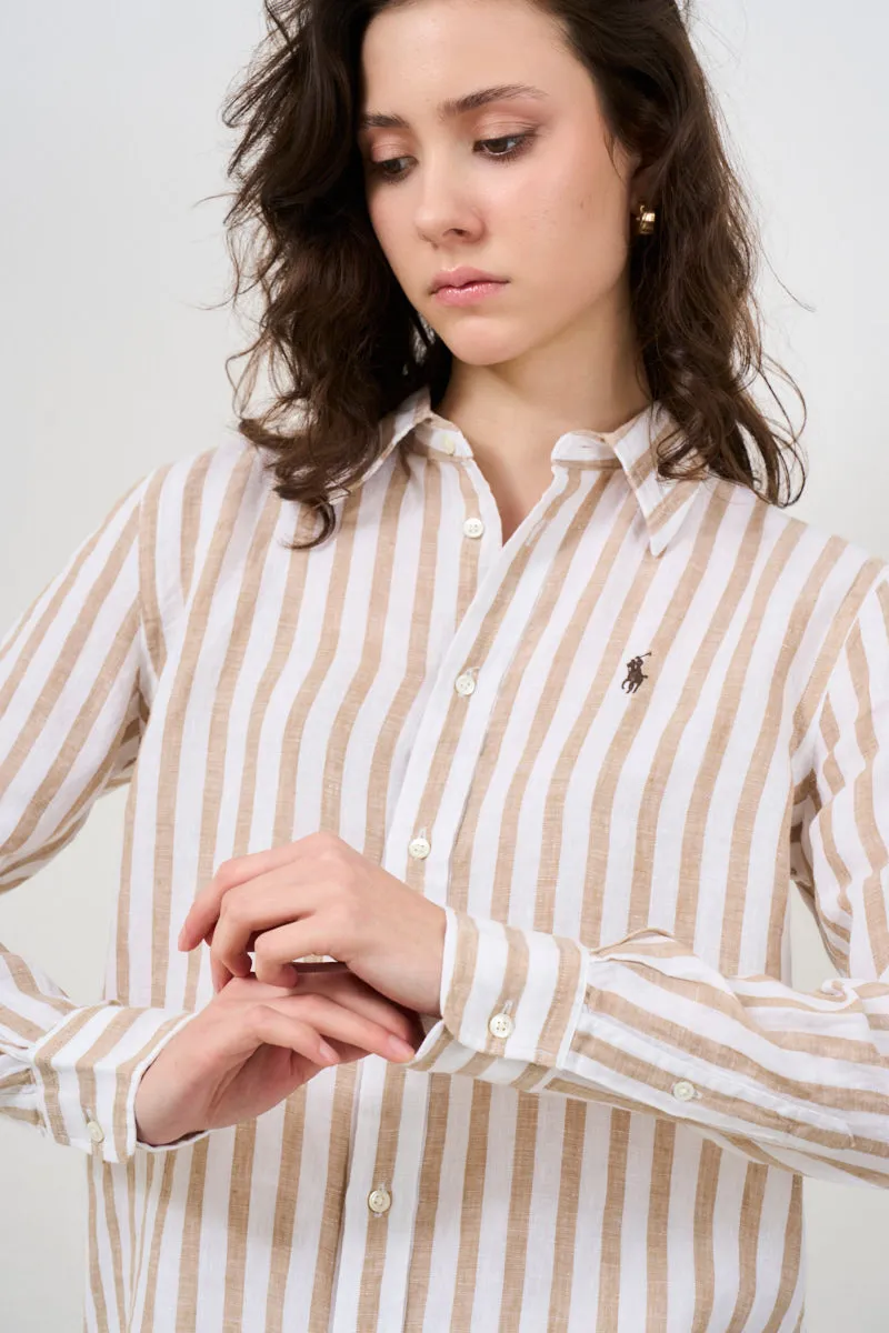 RALPH LAUREN Camicia donna a righe con logo