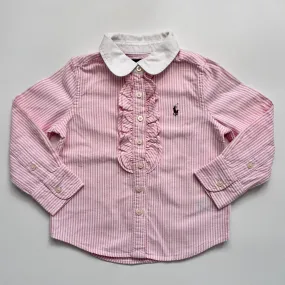 Ralph Lauren Pink And White Stripe Oxford Blouse: 2 Years & 3 Years