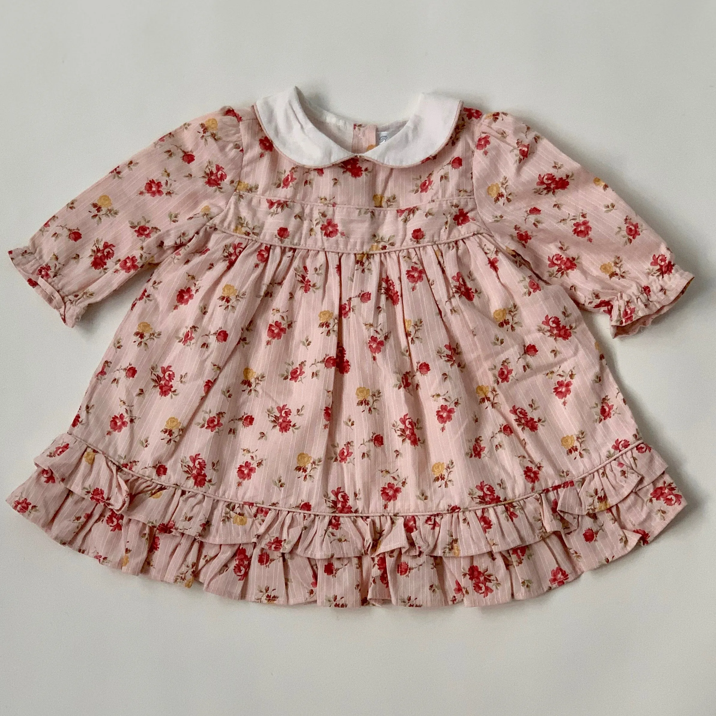 Ralph Lauren Pink Floral Dress With Collar: 3 Months