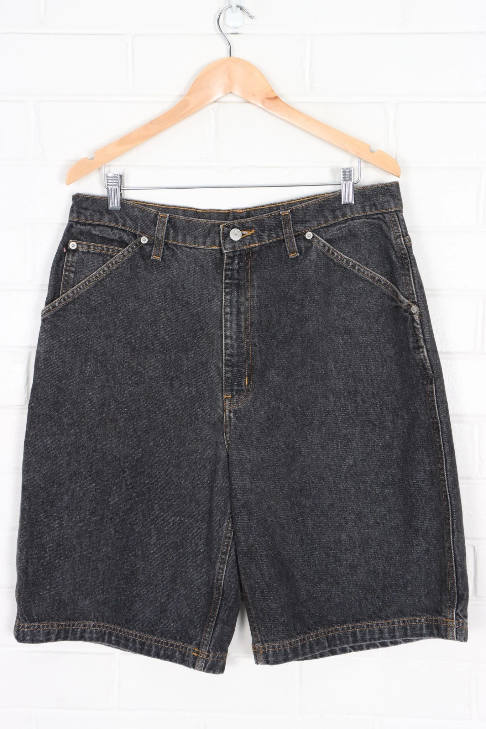 RALPH LAUREN POLO JEANS Dark Wash Denim 'Worker Shorts' (36)