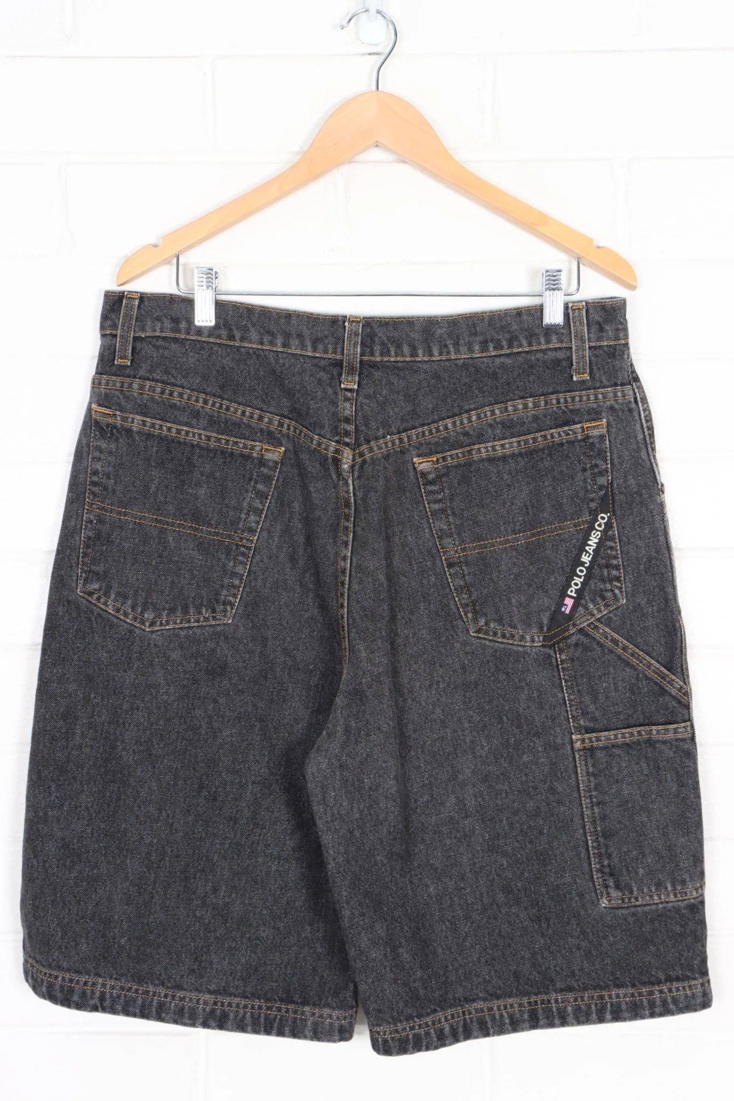 RALPH LAUREN POLO JEANS Dark Wash Denim 'Worker Shorts' (36)