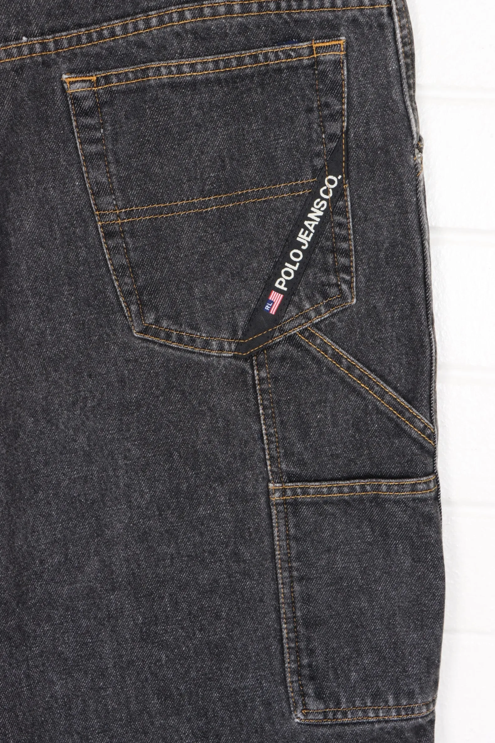 RALPH LAUREN POLO JEANS Dark Wash Denim 'Worker Shorts' (36)