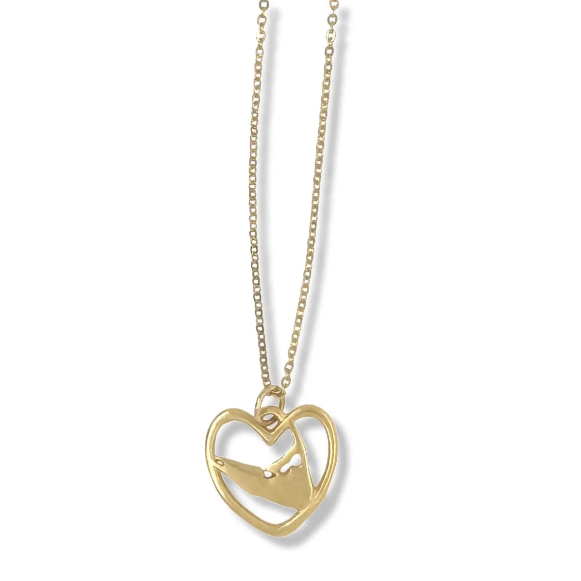 SCONSET NANTUCKET HEART NECKLACE IN GOLD 