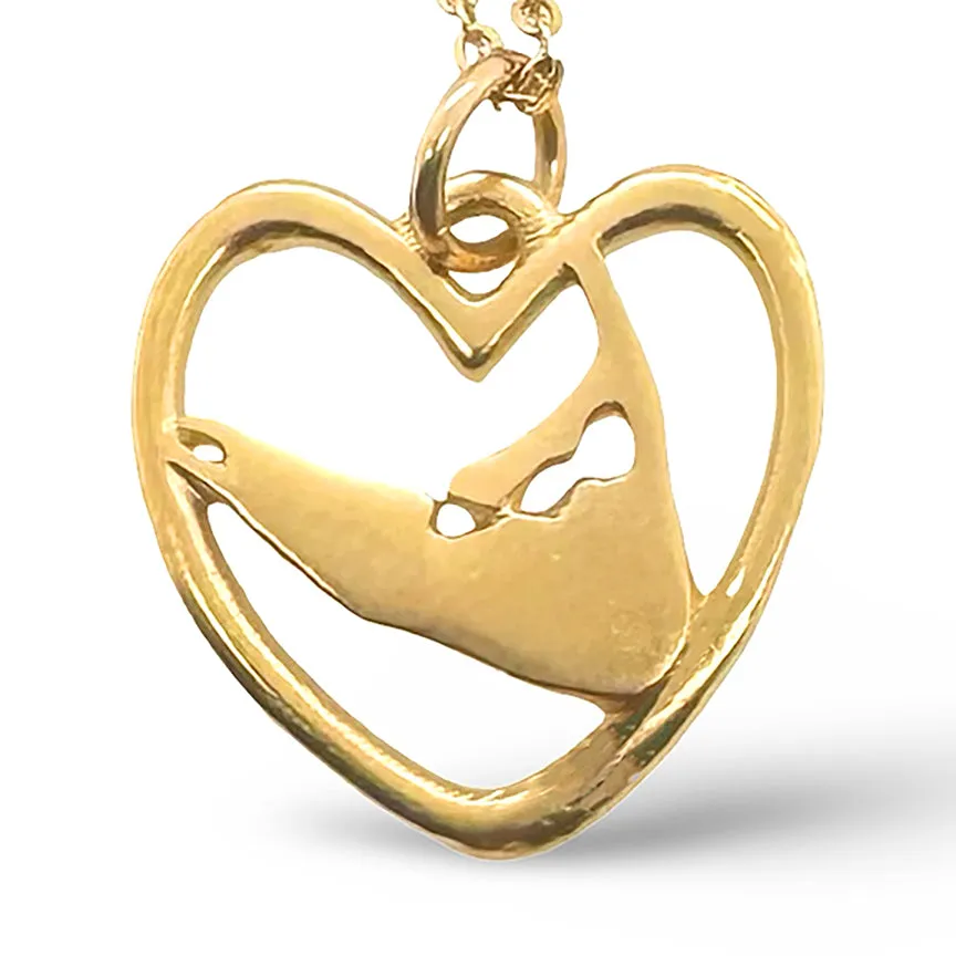 SCONSET NANTUCKET HEART NECKLACE IN GOLD 