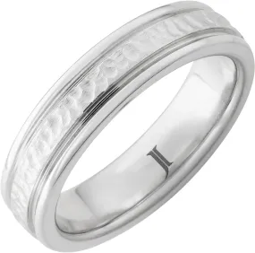 Sernium Grooved Ring with Hammer Finish