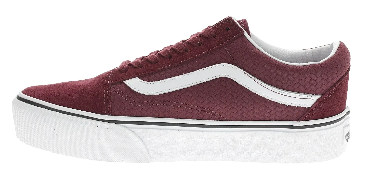 shoes Vans Old Skool Platform - Suede Emboss/Port Royale/True White