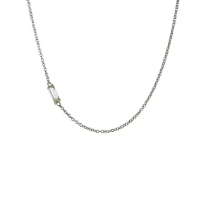 Single Floating Emerald Cut Necklace