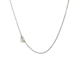 Single Floating Pear Diamond Necklace