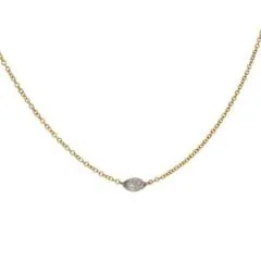 Single Marquis Diamond Station Necklace