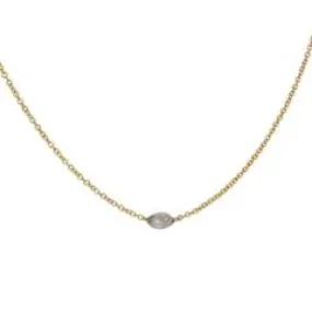 Single Marquis Diamond Station Necklace