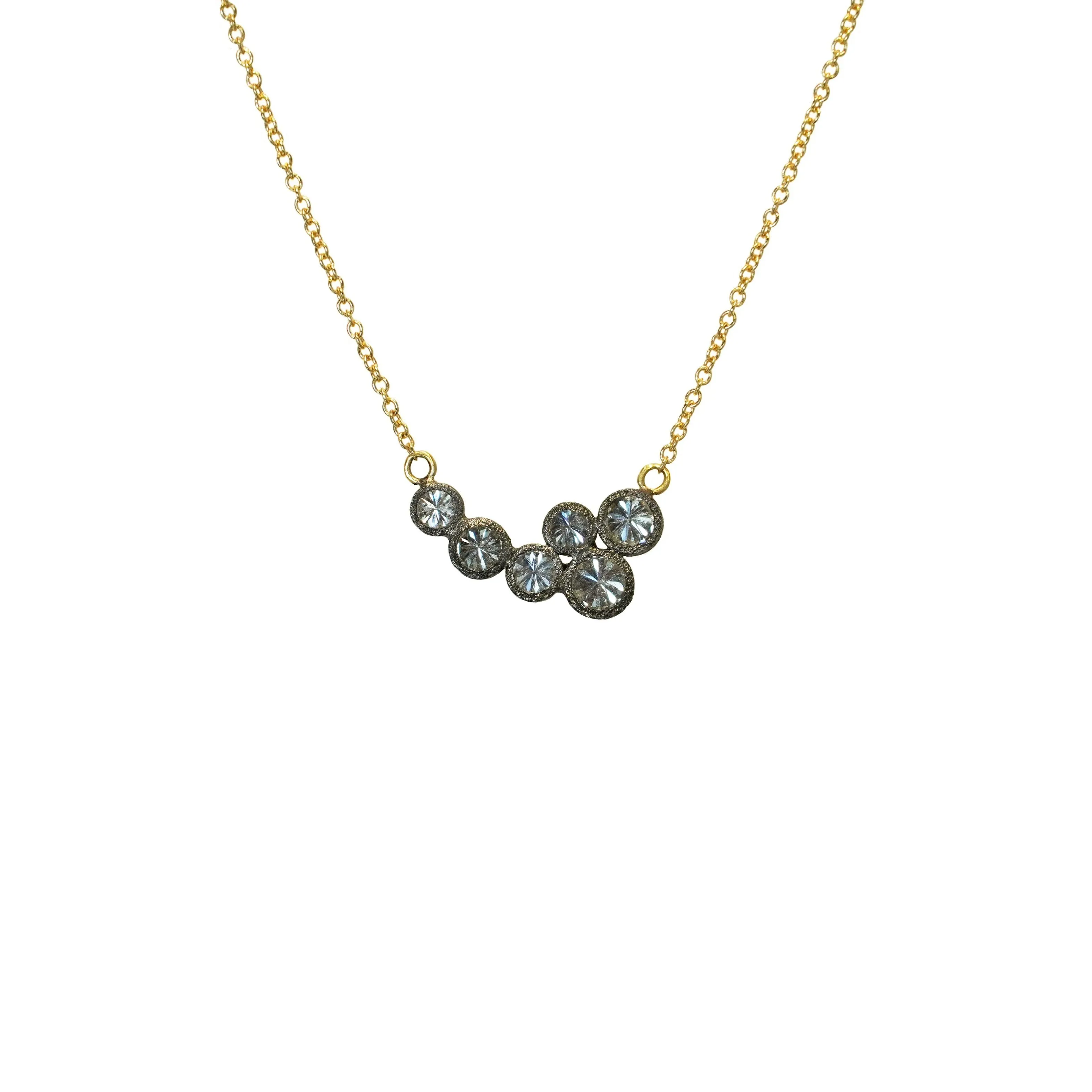 Six Diamond Bubble Necklace