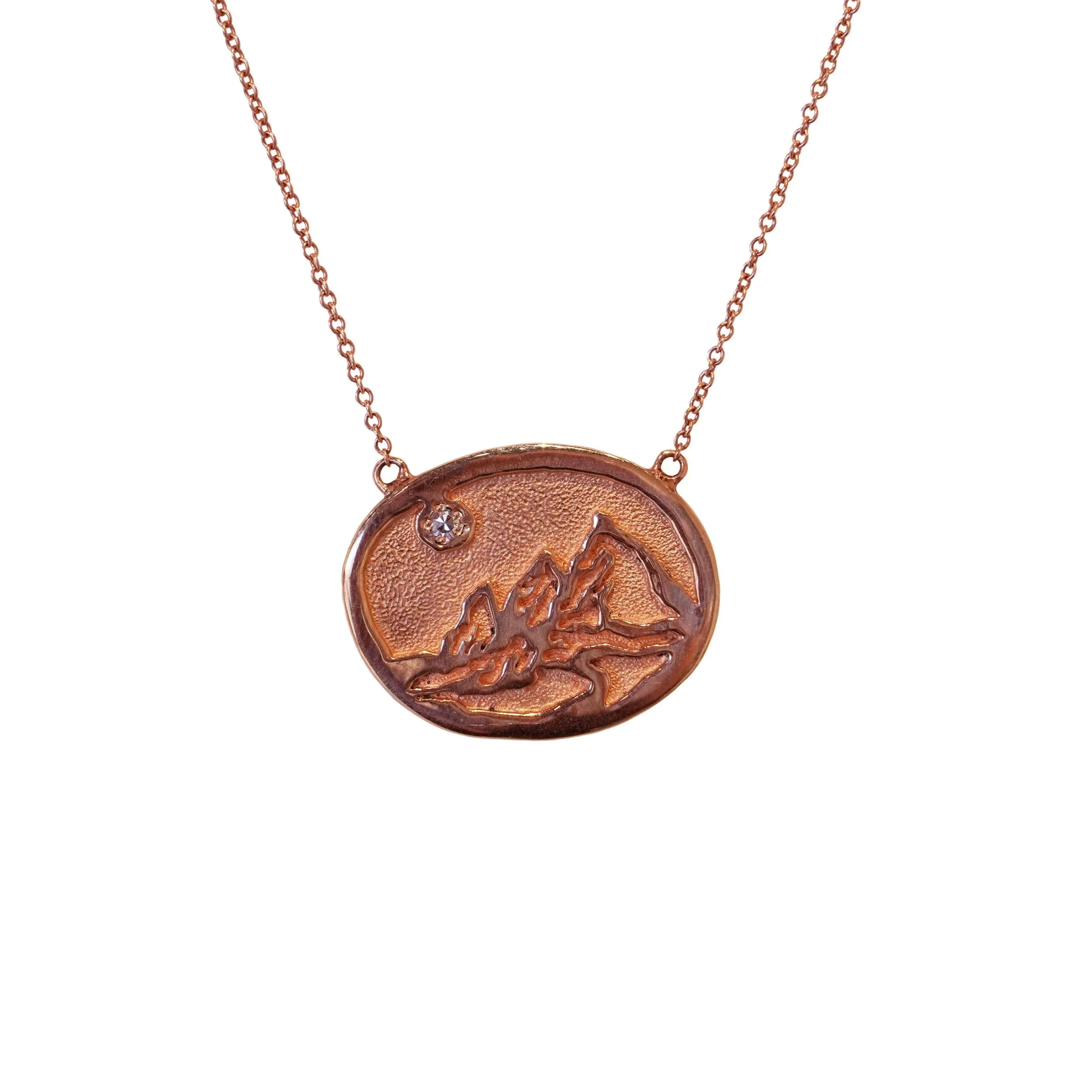 Small Rose Gold Flatirons Pendant