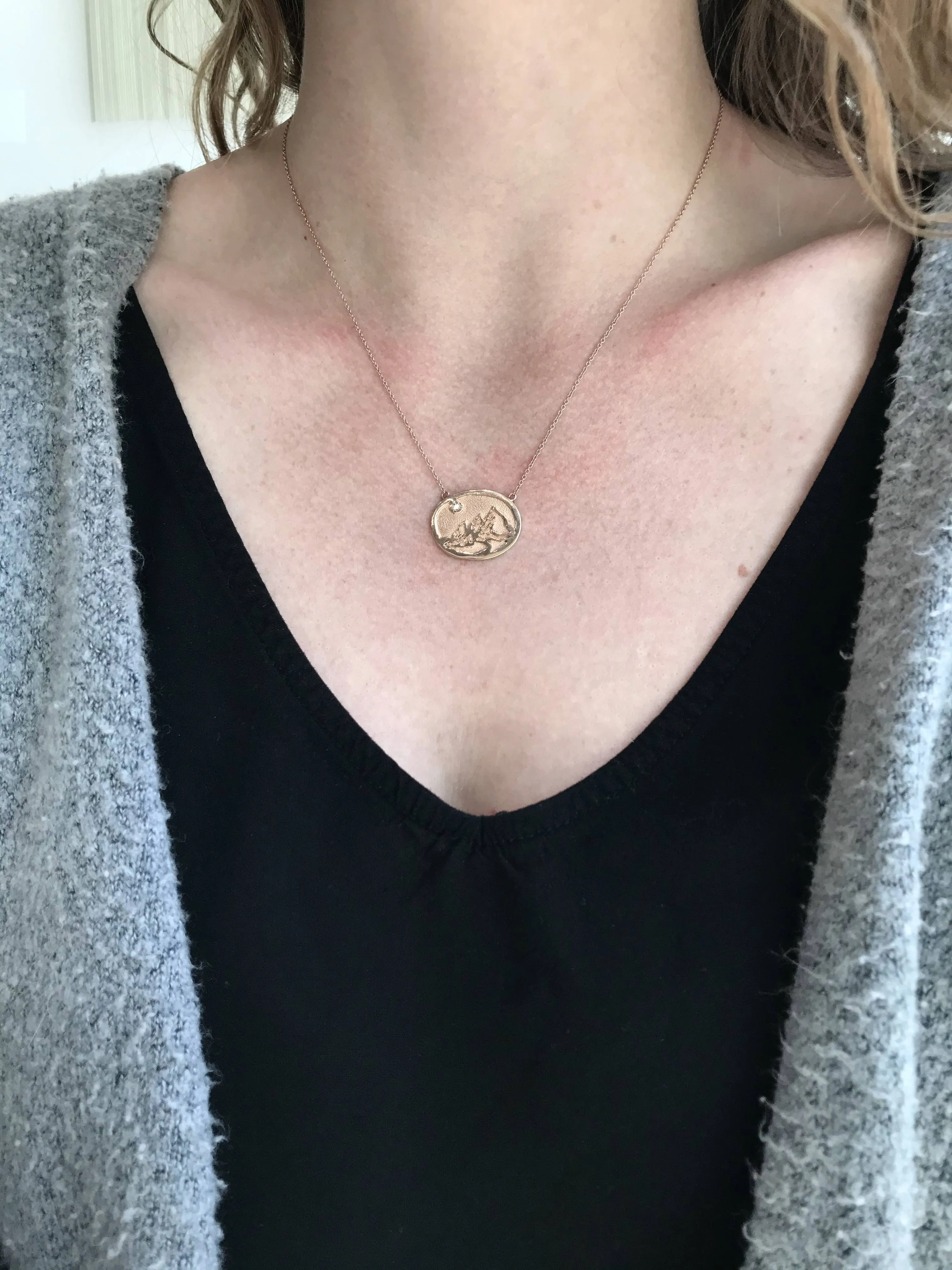 Small Rose Gold Flatirons Pendant