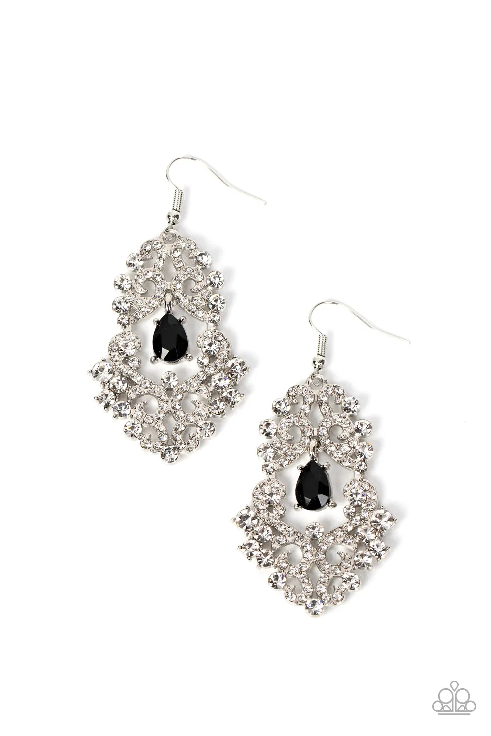 Sociable Sparkle - Black ~ Paparazzi Earrings