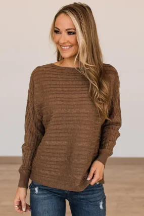 Strive To Stand Out Knit Top- Mocha