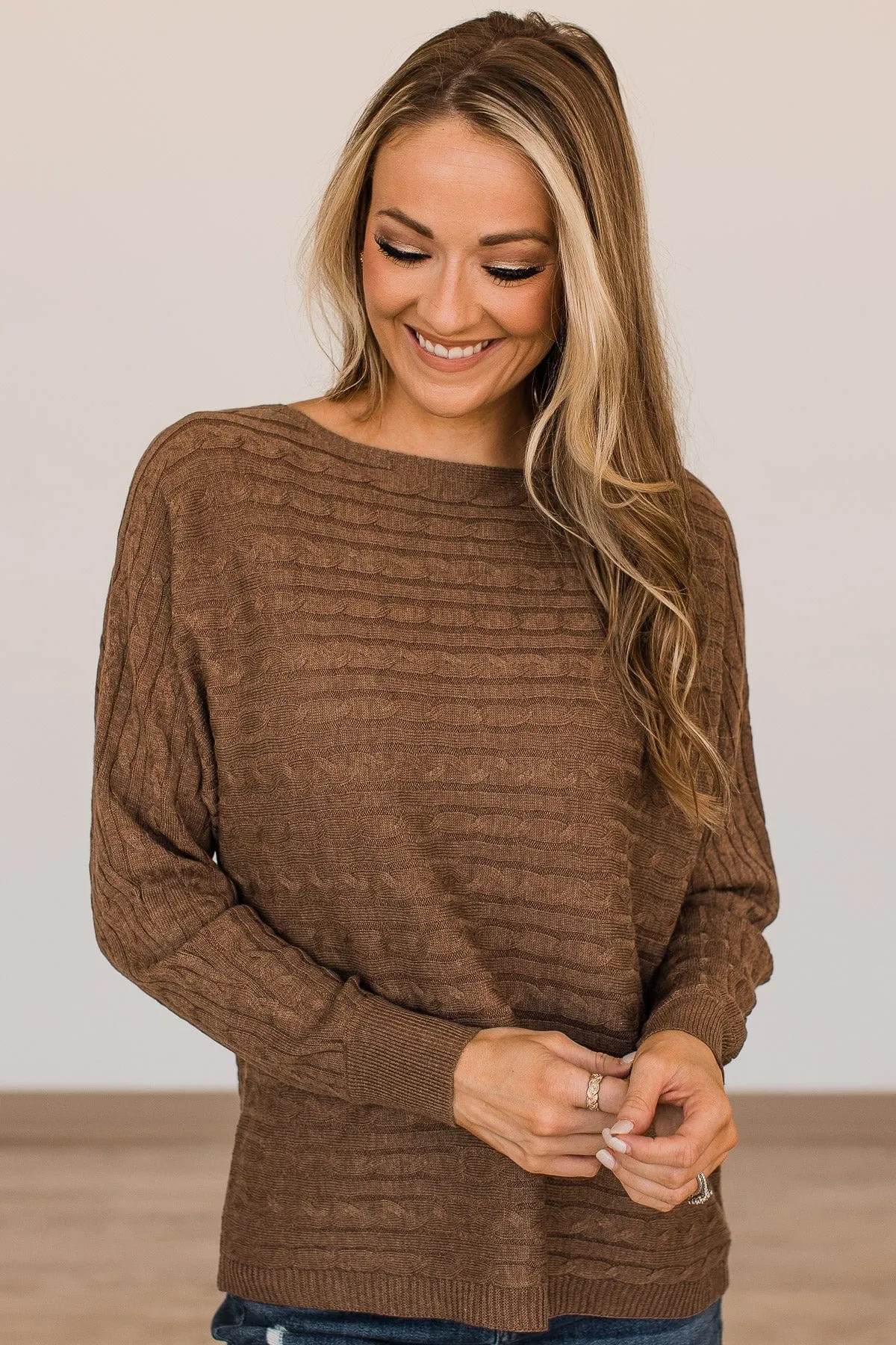 Strive To Stand Out Knit Top- Mocha