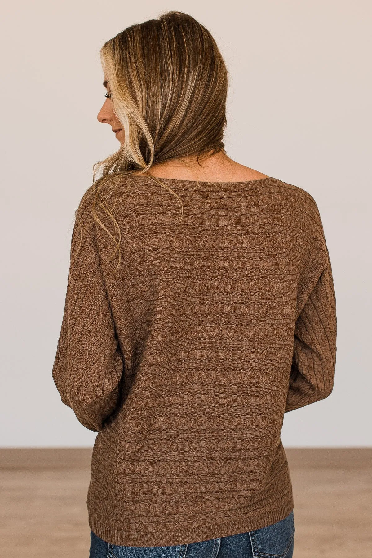 Strive To Stand Out Knit Top- Mocha