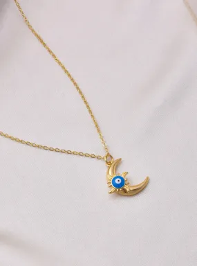 Sun & Moon Evil Eye Necklace