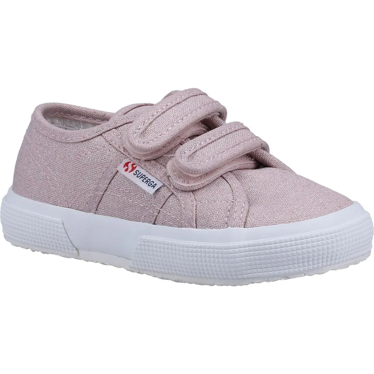 Superga 2750 Kids Straps Glitter Canvas Trainer Pink