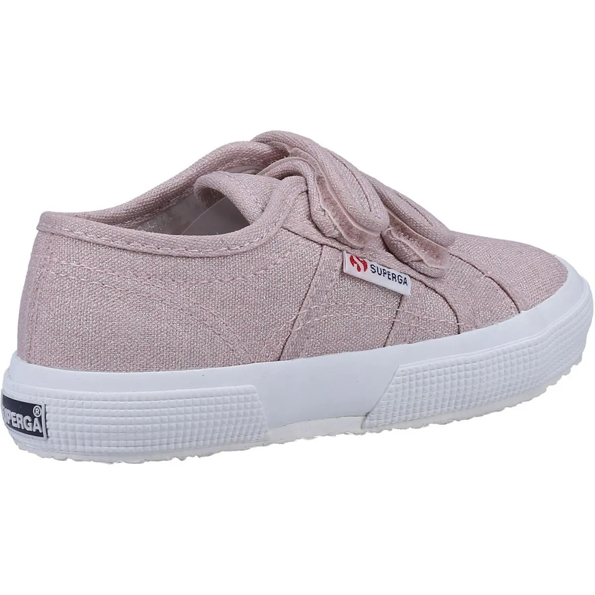 Superga 2750 Kids Straps Glitter Canvas Trainer Pink