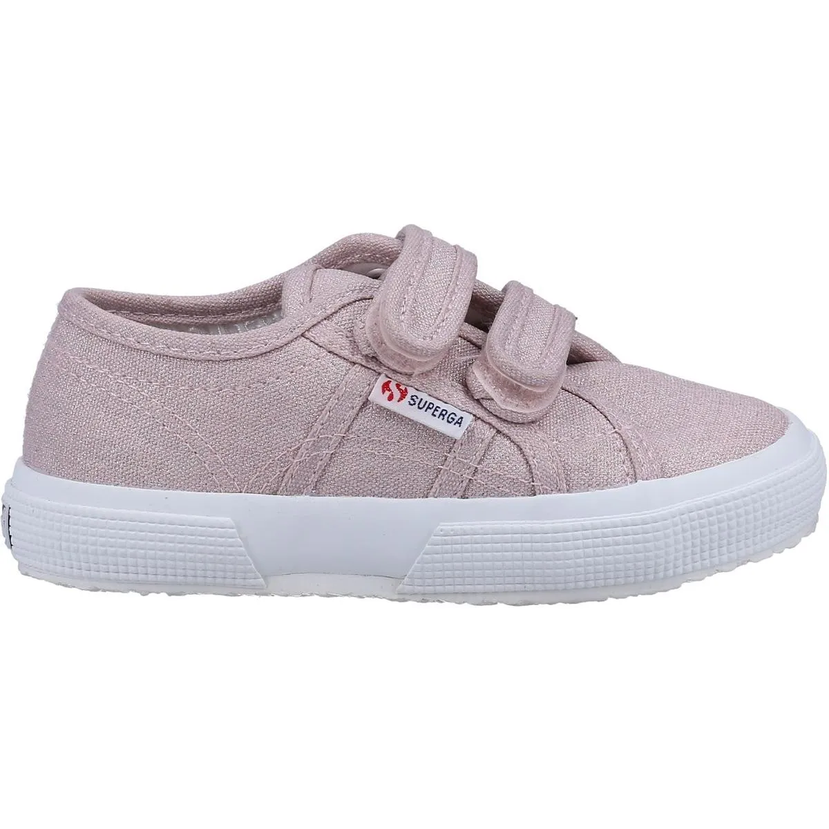 Superga 2750 Kids Straps Glitter Canvas Trainer Pink