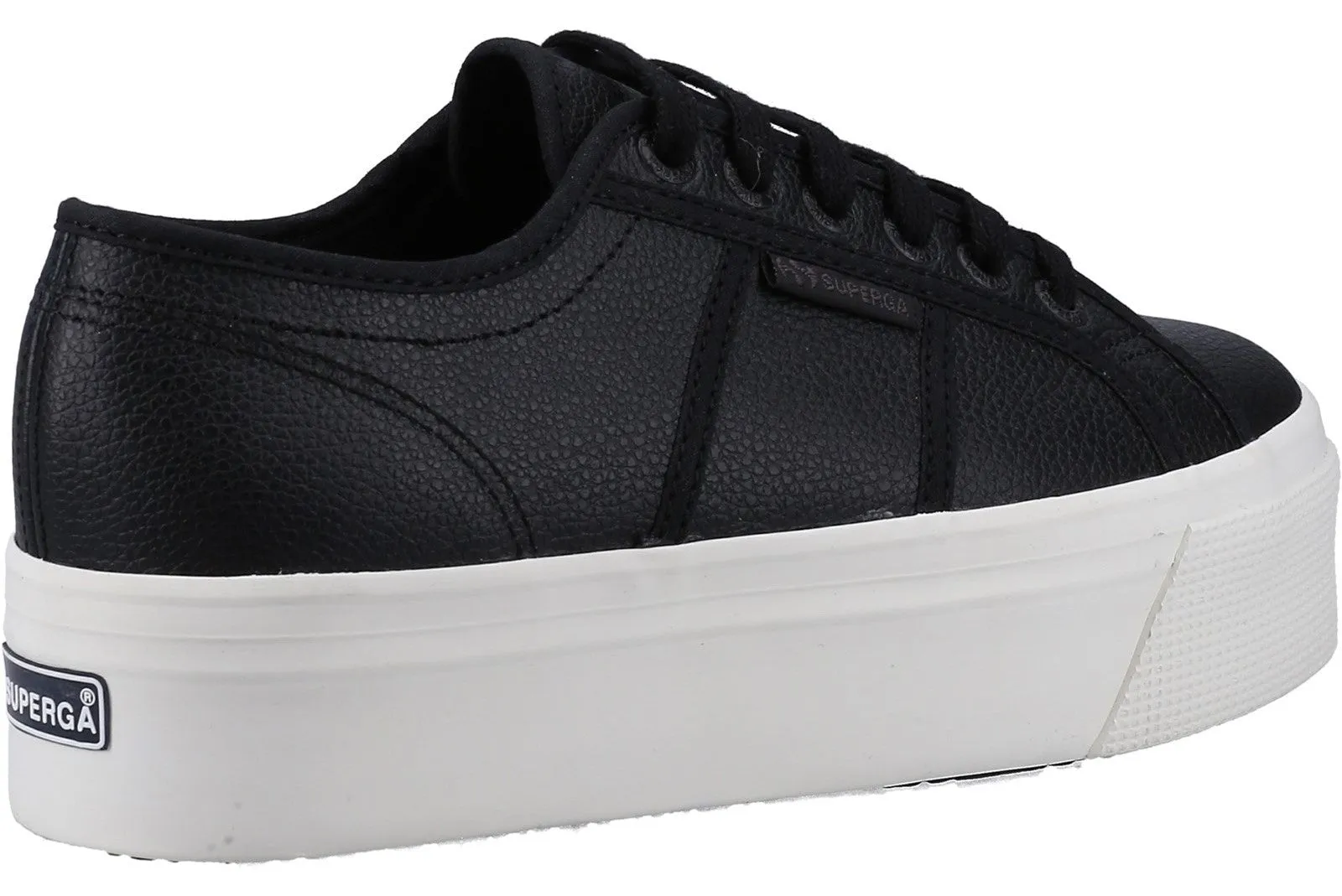 Superga 2790 Tumbled Leather Womens Flatform Trainer