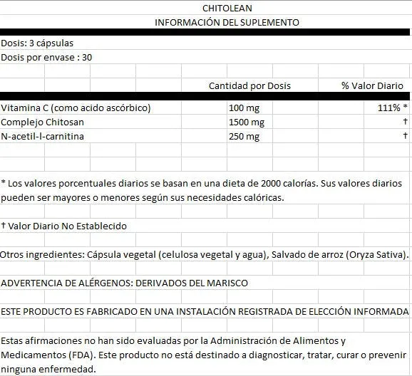 Suplemento Chitolean (90 capsulas)