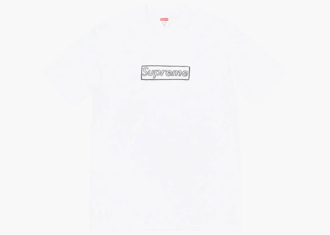 Supreme KAWS Chalk Logo Tee White