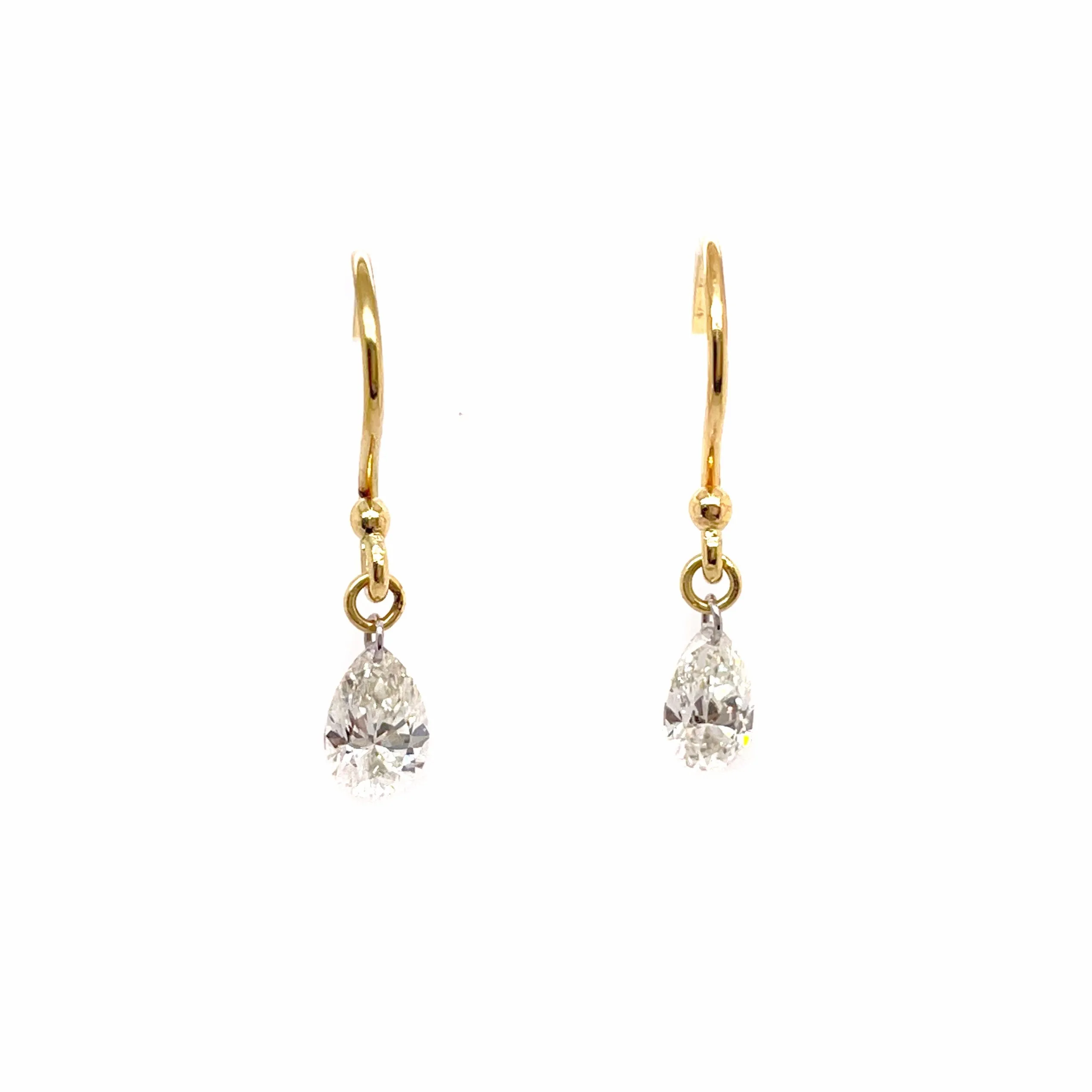 Tear Drop Pear Cut Diamond Earrings