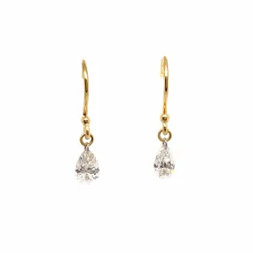 Tear Drop Pear Cut Diamond Earrings