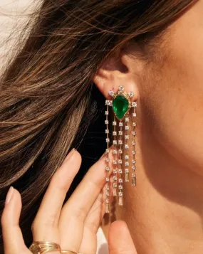 The Bayou Emerald + Diamond Chandelier Earrings